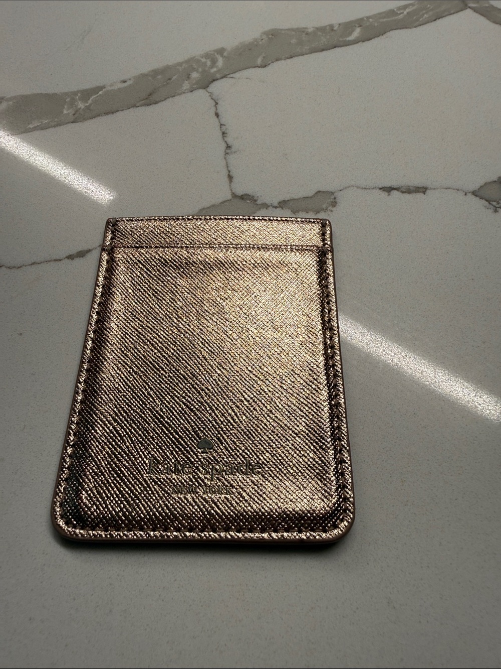 kate spade Rose Gold Metallic Leather Card Sleeve